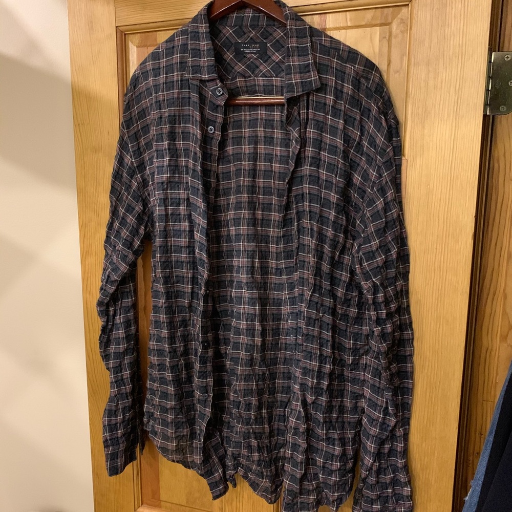 Zara Spain Basic Thin Button Down Shirt - image 3